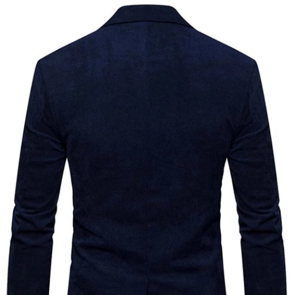 Blue Mens Corduroy Blazer - Picture 3 of 6